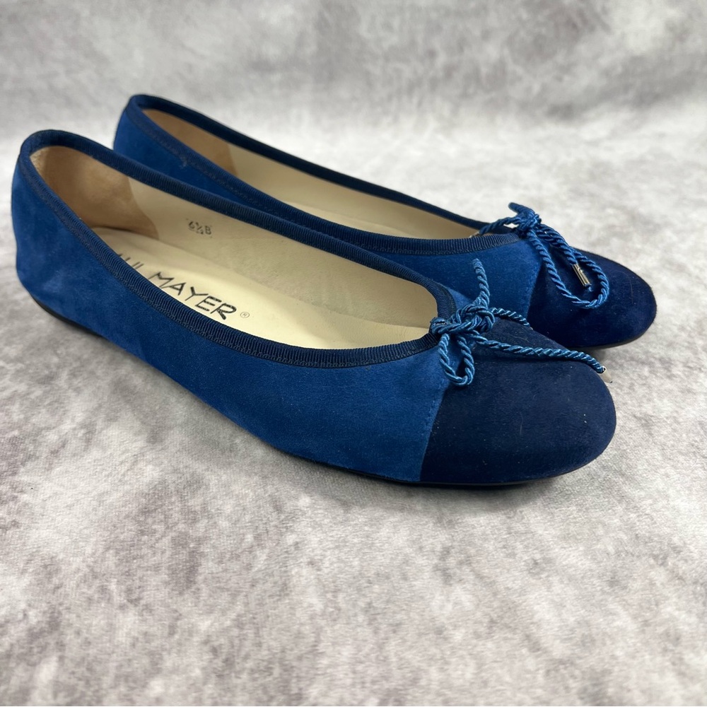 Paul Mayer Womans Blue 6.5B Bravo Lug Sole Ballet Flat Slip On Shoe Ballerina